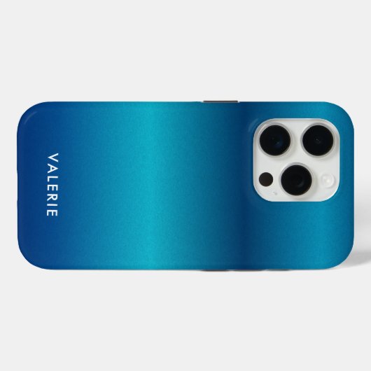 Metallic kobalt blauw textuur monogram Case-Mate iPhone case (Achterkant (horizontaal))