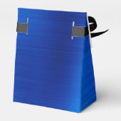 Metallic koningsblauw krullend zwart monogram bedankdoosjes (Achterkant)