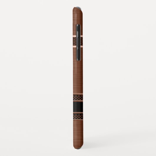 Metallic koper bruin geometrisch ontwerp 2 Case-Mate iPhone case (Achterkant/links)