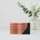 Metallic Koper Kleurtoon Look Constructie Visitekaartje (Staand voorkant)