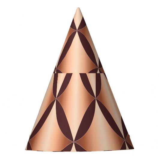 Metallic koperdiamant, patroon. feesthoedjes (Voorkant)