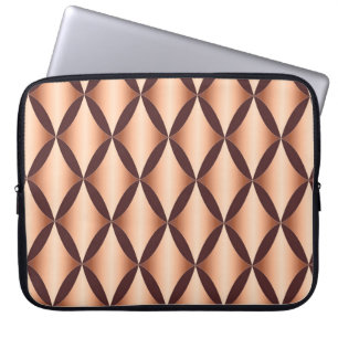 Metallic koperdiamant, patroon. laptop sleeve