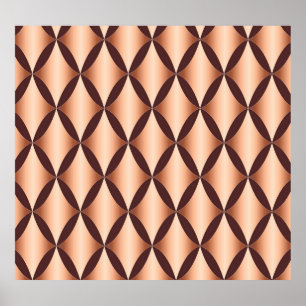 Metallic koperdiamant,  patroon. poster