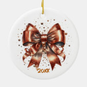 Metallic koperen boog luipaard achtergrond keramisch ornament (Achterkant)