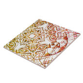 Metallic koperlook kat art cool mandala keramiek tegeltje (Zijkant)