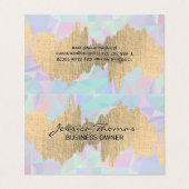 Metallic krabble | Geometrisch holografisch Visitekaartje (Buitenkant ongevouwen)