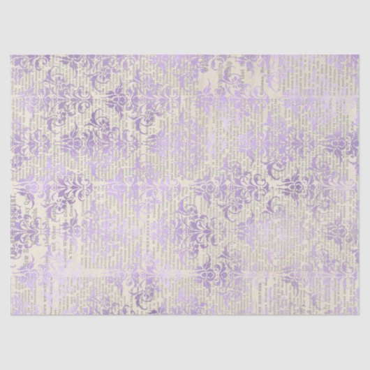 Metallic lavender Damask op sprint-ontkoppeling Tissuepapier (Voorkant)