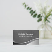 Metallic Leather | Emboss Lettering Business Card Visitekaartje (Staand voorkant)