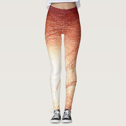 Metallic Leggings uit gele lederen en unieke (Voorkant)