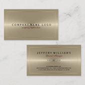 Metallic licht goud roestvrij staal look visitekaartje (Voorkant / Achterkant)