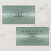 Metallic licht groen roestvrij staal look visitekaartje (Voorkant / Achterkant)