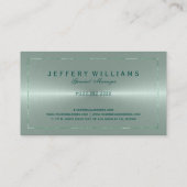 Metallic licht groen roestvrij staal look visitekaartje (Achterkant)