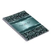 Metallic Light Green Floral Damaskers Notitieboek (Rechterzijde)