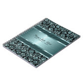 Metallic Light Green Floral Damaskers Notitieboek (Linkerzijde)