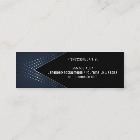 Metallic lijnen | Elegant Geometrie Mini Visitekaartje (Achterkant)