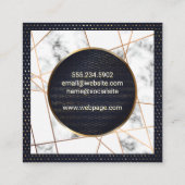 Metallic lijnen | Marmer | Goudgespikkelde banner Vierkante Visitekaartje (Achterkant)