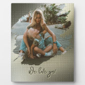 Metallic Lijst Brushstroke Familie Liefde Foto Fotoplaat (Voorkant)