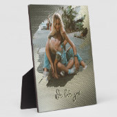 Metallic Lijst Brushstroke Familie Liefde Foto Fotoplaat (Zijkant)