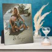 Metallic Lijst Brushstroke Familie Liefde Foto Fotoplaat (Zijkant)