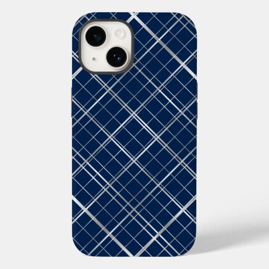 Metallic Lijst Pattern.b D Blue BG Case-Mate iPhone Case (Achterkant)