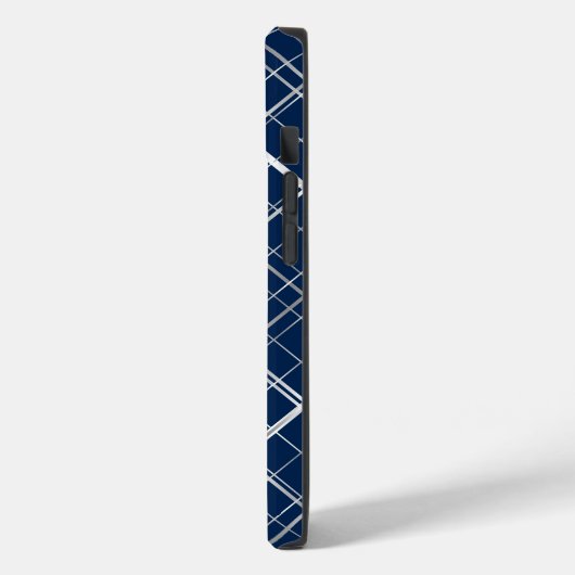 Metallic Lijst Pattern.b D Blue BG Case-Mate iPhone Case (Achterkant / Links)