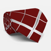 Metallic Lijst Pattern.b D Rood BG Stropdas (Opgerold)