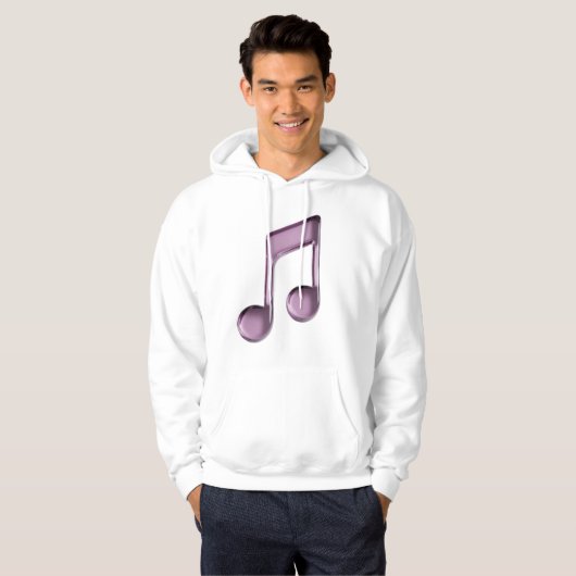 Metallic Lilac Musical Note Hoodie (Voorkant volledig)