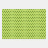 Metallic Lime Green Folie Polka Dots Kerstmis Inpakpapier Vel (Voorkant 3)
