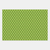 Metallic Lime Green Folie Polka Dots Kerstmis Inpakpapier Vel (Voorkant 2)
