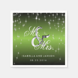 Metallic Lime Green Star-lampontwerp Servetten