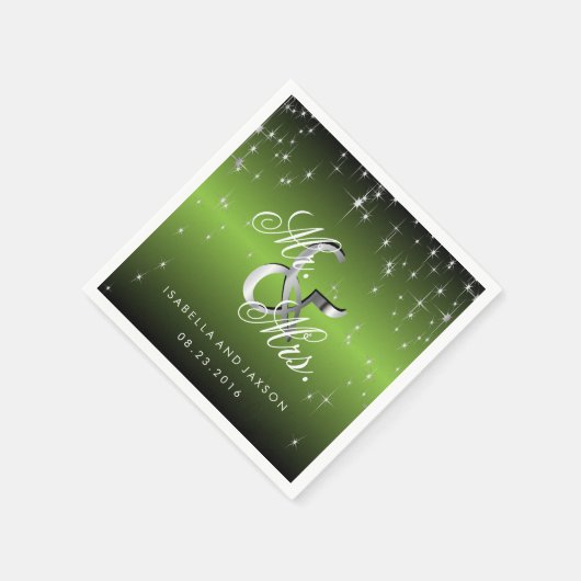 Metallic Lime Green Star-lampontwerp Servetten (Hoek)