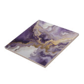 Metallic Liquid Art Purple & Gold Marble Agate Tegeltje (Zijkant)