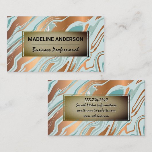 Metallic Liquify Achtergrond Visitekaartje (Voorkant / Achterkant)