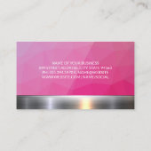 Metallic Logo onroerend goed | Magenta Geometric Visitekaartje (Achterkant)