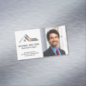 Metallic Logo onroerend goed | Zakelijk Man Magnetisch Visitekaartje (Voorbeeld)
