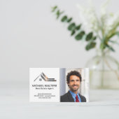 Metallic Logo onroerend goed | Zakelijk Man Visitekaartje (Staand voorkant)