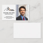 Metallic Logo onroerend goed | Zakelijk Man Visitekaartje (Voorkant / Achterkant)