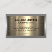 Metallic Logo van de daksteen voor onroerend goed  Visitekaartje (Achterkant)