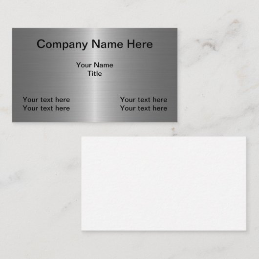 Metallic look bouwt uw eigen visitekaartje (Voorkant / Achterkant)