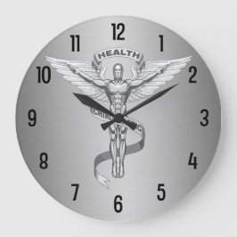 Metallic-look Chiropractic Emblem Logo Wall-klok Grote Klok
