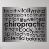 Metallic-look Chiropractic Word Collage Poster (Voorkant)