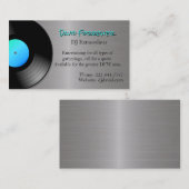 Metallic look DJ met lange afspeelplaat Contactkaartje (Voorkant / Achterkant)