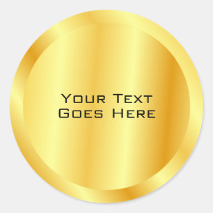Metallic look Faux Gold Add Jouw tekst Custom Ronde Sticker