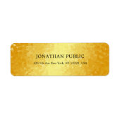 Metallic look Faux Gold Hearts Elegant Sjabloon Etiket (Voorkant)