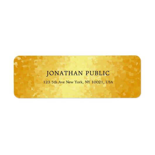 Metallic look Faux Gold Hearts Elegant Sjabloon Etiket (Voorkant)