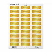 Metallic look Faux Gold Hearts Elegant Sjabloon Etiket (Full Sheet)