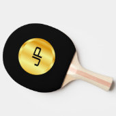 Metallic look Faux Gold Monogramed Sjabloon Tafeltennisbatje (Zijkant)