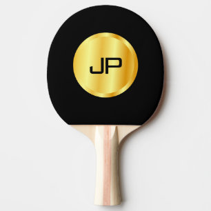 Metallic look Faux Gold Monogramed Sjabloon Tafeltennisbatje