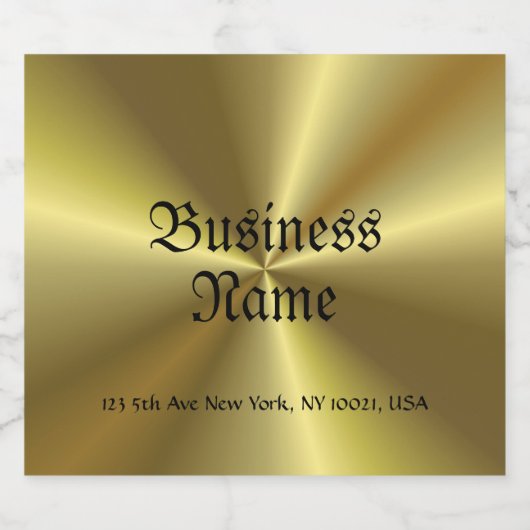 Metallic look faux goud oude stijl handgeschreven bier etiket (Enkel label)