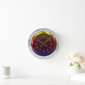 Metallic look Funky Neon & Silver, op maat Ronde Klok (Huis)
